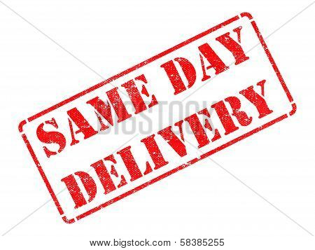 Same Day Delivery on Red Rubber Stamp.