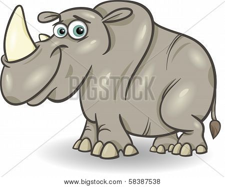 Cute Rhinoceros Cartoon Illustration