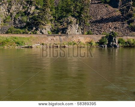 Wide Mountain River Cuts A Valley - Clark Fork River Montana Usa