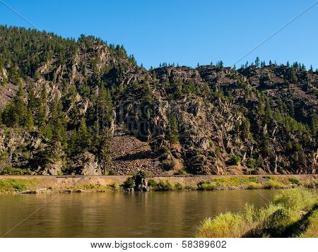 Wide Mountain River Cuts A Valley - Clark Fork River Montana Usa