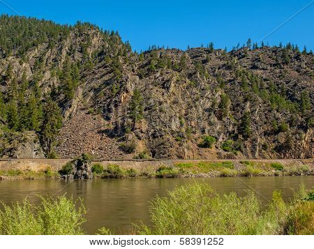 Wide Mountain River Cuts A Valley - Clark Fork River Montana Usa