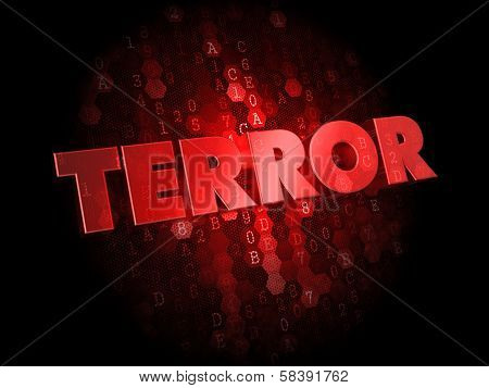 Terror on Red Digital Background.