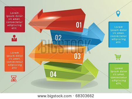 3d arrows with text. Vector illustration. inforgaphic elements