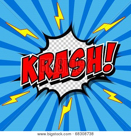 Krash! - Comic Speech Bubble, Cartoon.
