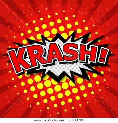 Krash! - Comic Speech Bubble, Cartoon.