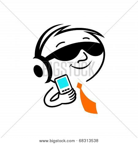 Man with phone sign