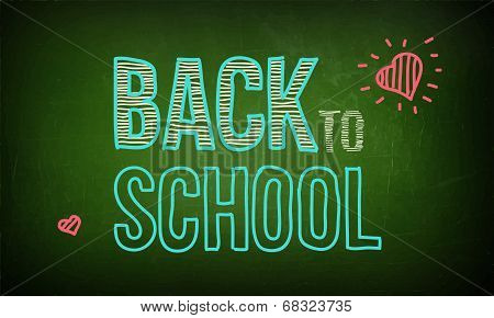 Green board with text on chalkboard.Vector