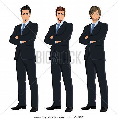 Set of business men