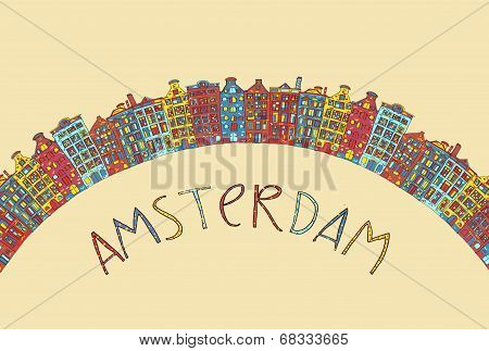 Amsterdam, vector card