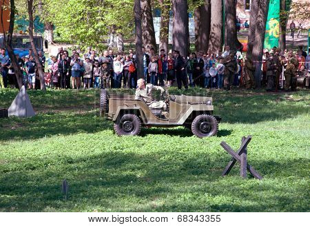 Driving Military Car