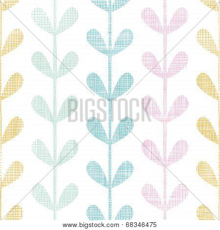 Abstract textile colorful vines leaves seamless pattern background