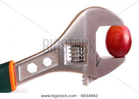 Beyaz bir arka plan üzüm ile modern ve uygun anahtarı