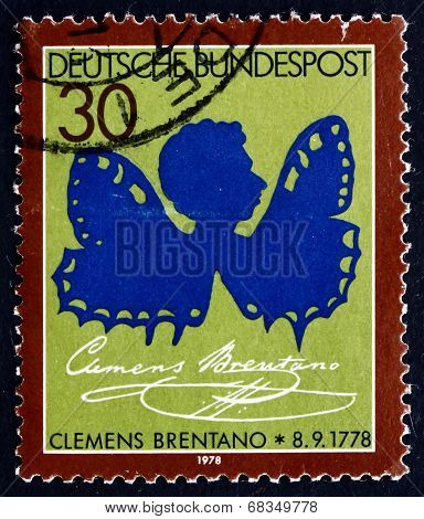 Postage Stamp Germany 1978 Clemens Brentano, Poet