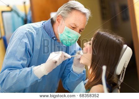 Female patient having a dental treatment