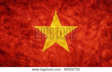 Vietnam grunge flag. Vintage, retro style. High resolution, hd quality. Item from my grunge flags collection.