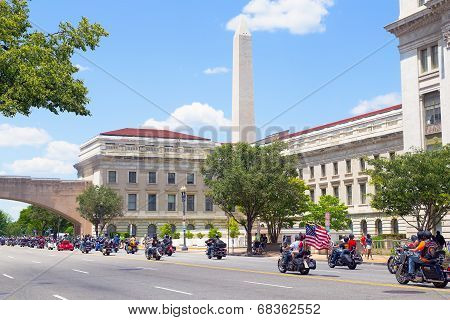 Rolling Thunder motorbikes rally in Washington DC.