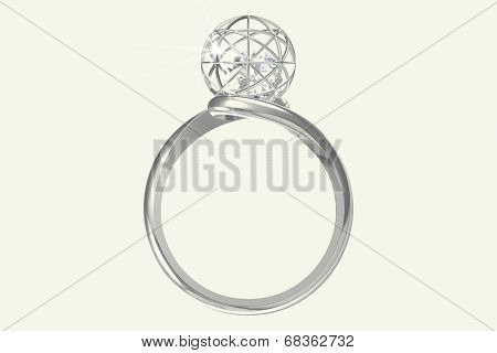 Jewellery ring on a white background (high resolution 3D image)