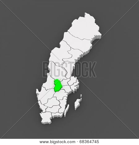 Map of Orebro. Sweden. 3d