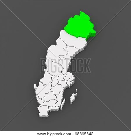 Map of Lulea. Sweden. 3d