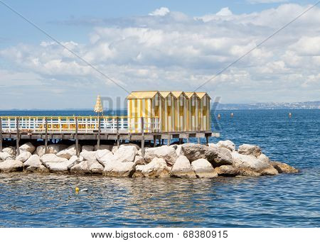 Yellow Wooden Cabins