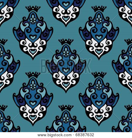 Damask Floral seamless vector pattern