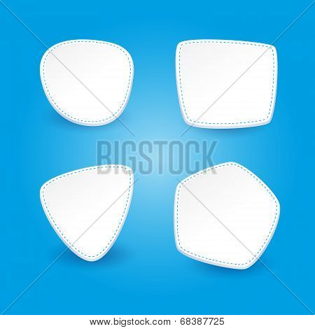 Set of 4 stickers on a blue background