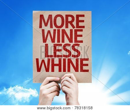 More Wine Less Whine card with beautiful day