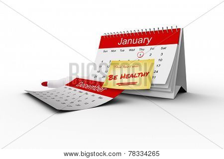 Composite image of new years resolutions on january calendar