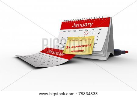 Composite image of new years resolutions on january calendar