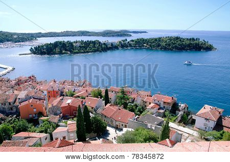 Panorama of famous tourist place in Croatia, Rovinj