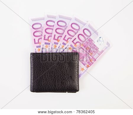 Wallet with euro banknotes