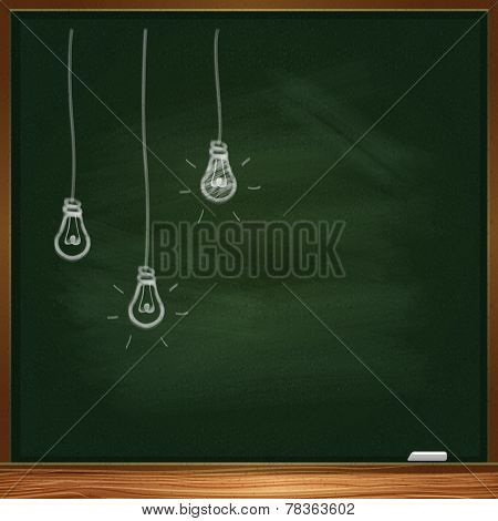 Hand-drawn chalk light bulbs