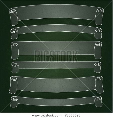 Hand drawn ribbon banners v.3