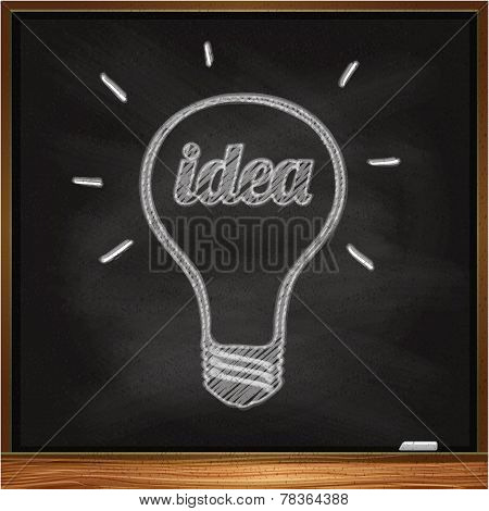 Hand-drawn chalk light bulb