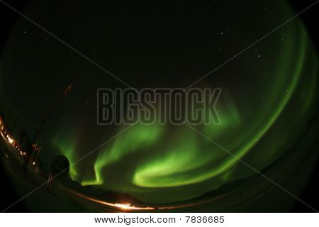 Aurora Borealis på arktiske himmel