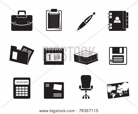 Silhouette Business and office icons