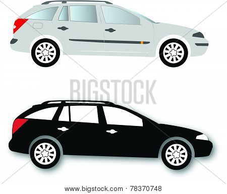 Silhouettes of Car vector black