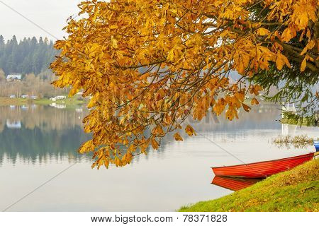 Solina Lake at autumn, Bieszczady, Poland