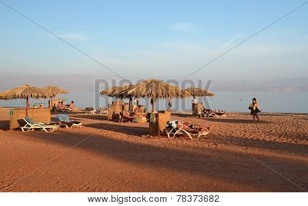 People Are Resting On The Beach In Egypt