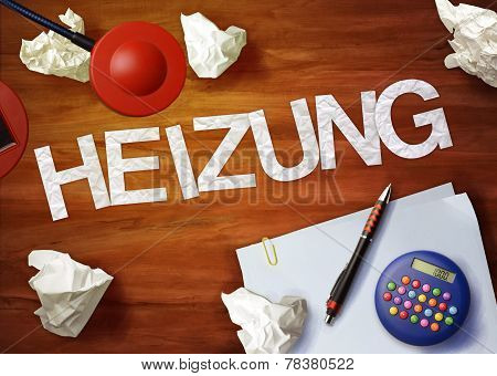 Heizung Desktop Memo Calculator Office Think Organize