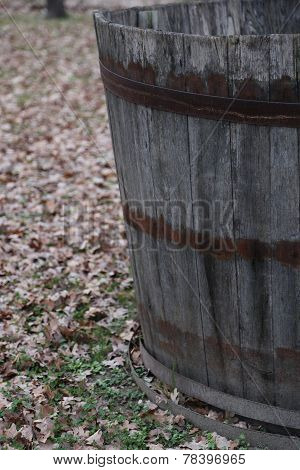 Barrel To Harvest Grapes During The Harvest And Wine Making