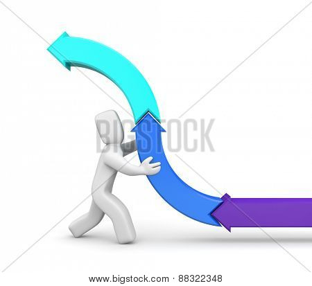 Person with arrows. Success metaphor