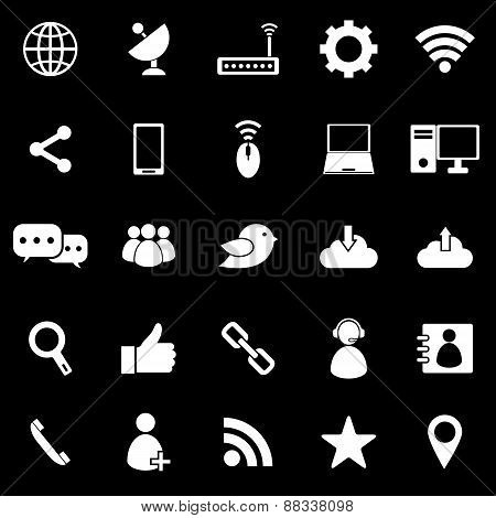 Network Icons On Black Background