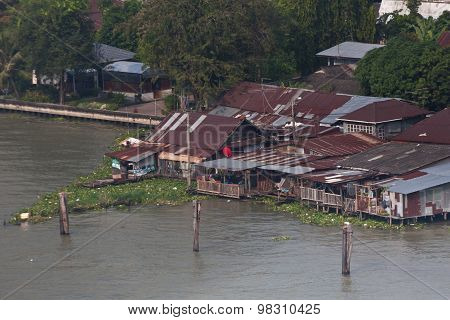 View In The Chao Phraya River In Bangkok Thailand In The Yan Nawa Area