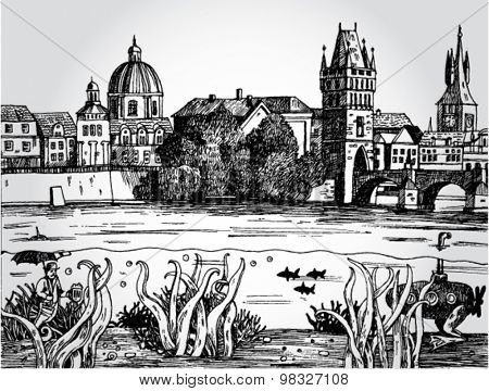 Prague Landscape Surrealistic