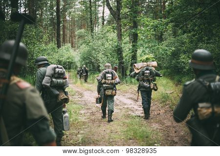 Unidentified re-enactors dressed as German soldiers during event