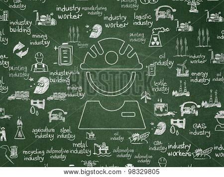 Manufacuring concept: Factory Worker on School Board background