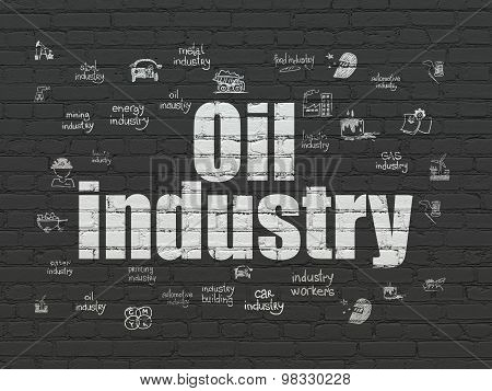 Manufacuring concept: Oil Industry on wall background