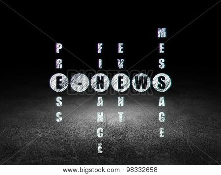 News concept: word E-news in solving Crossword Puzzle