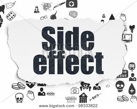 Health concept: Side Effect on Torn Paper background